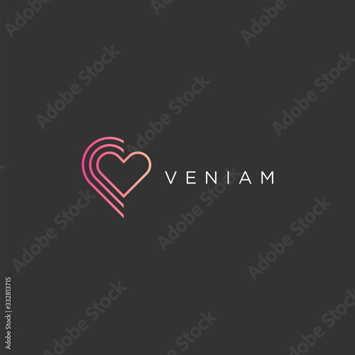 Abstract heart logo design template