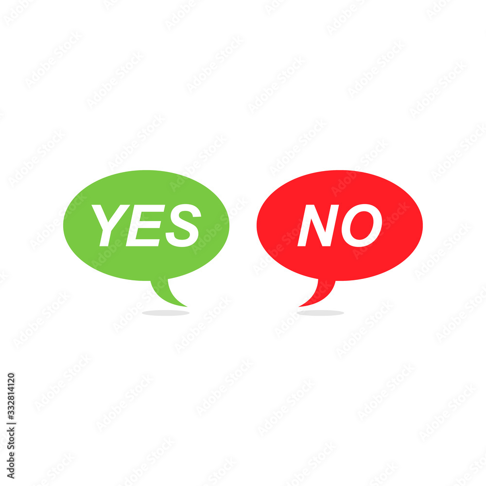 Yes and No Speech Bubbles Yes and No Speech Bubbles