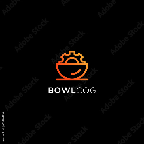 Bowl cog gear logo design template