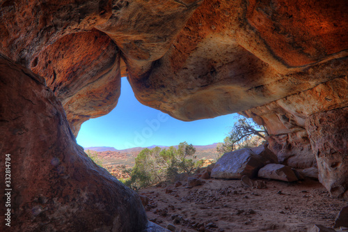 Stadsaal Caves, Cederberg, Western Cape, South Africa. This cavernous dome has been carved out of the rock by thousands of years of wind erosion and other weather factors. photo