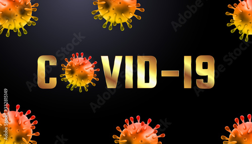 Corona Virus 2020. Wuhan virus disease. Covid-19 outbreak and coronaviruses influenza background. Coronavirus 2019-nCoV. Pandemic medical health risk concept. Perfect for banner, info graphic