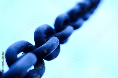 Detail macro photography - Close up of rustic chain photo