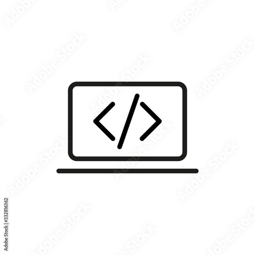 Simple coding line icon.