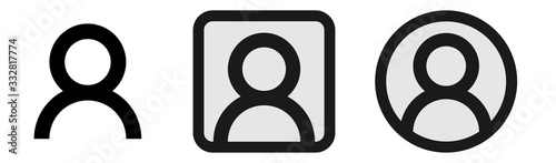 Blank User Profile Picture Set Icons Vector Illustration