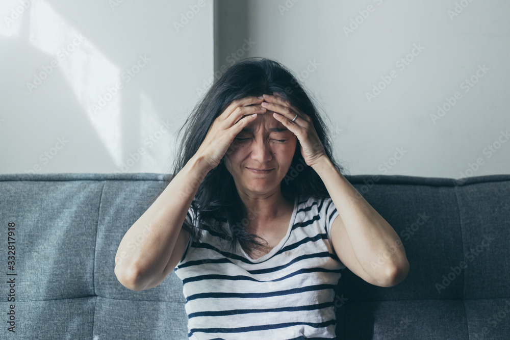 panic attacks alone young woman sad fear stressful depressed emotion.crying begging help.stop