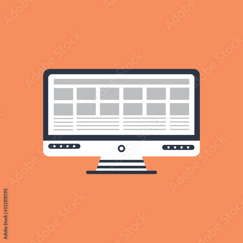 Modern flat screen computer monitor style