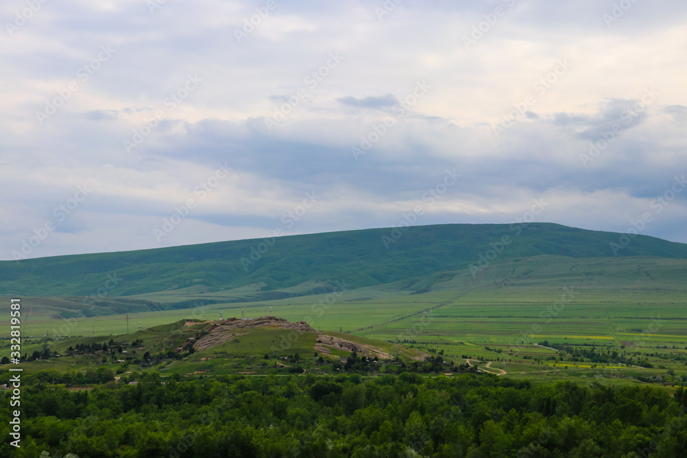 View of the Caucasus mountains in Georgia