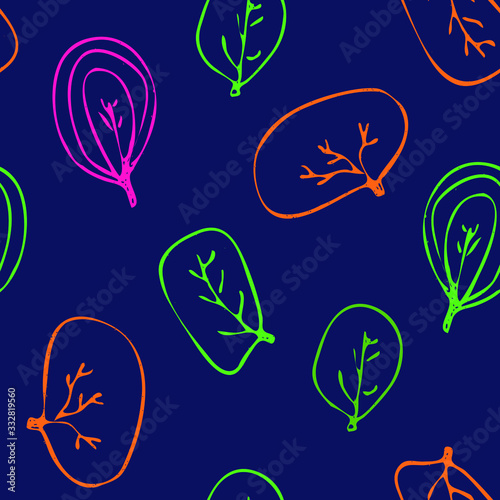 Colorful Outline Sketch Seamless Pattern