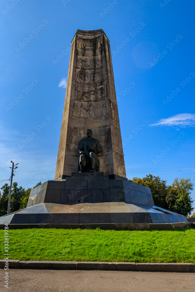 Monument to the 850th anniversary of Vladimir city on Cathedral Square in Vladimir, Russia