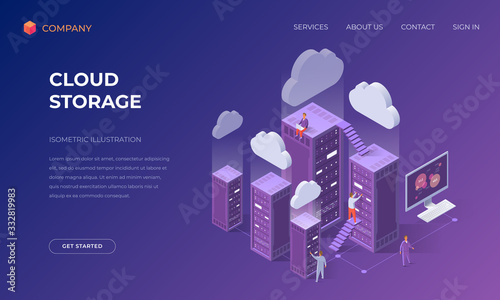 Landing page for cloud data storage