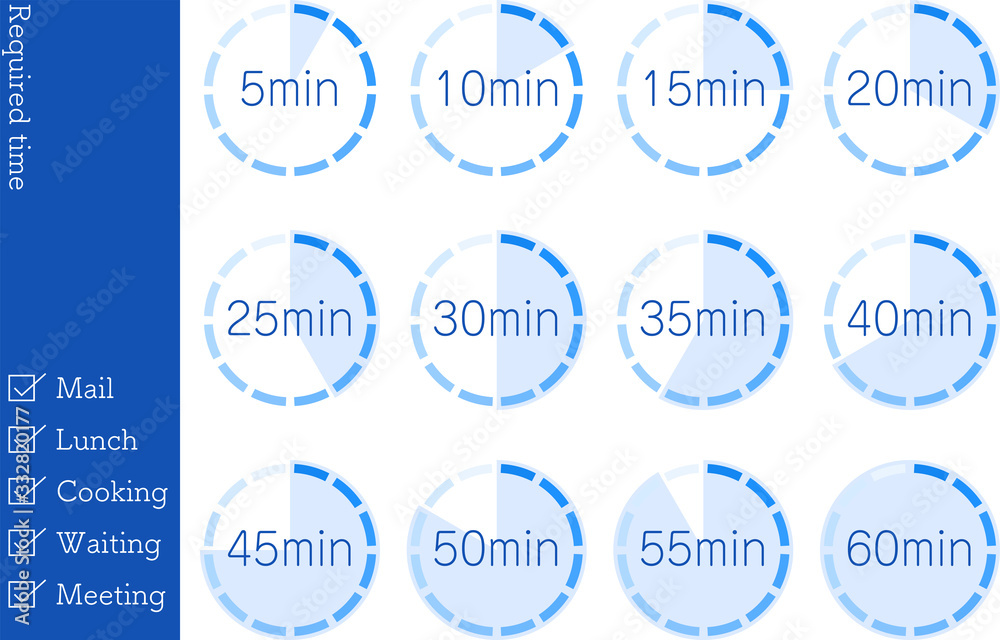 所要時間の目安アイコンのベクターイラスト Stock Vector | Adobe Stock