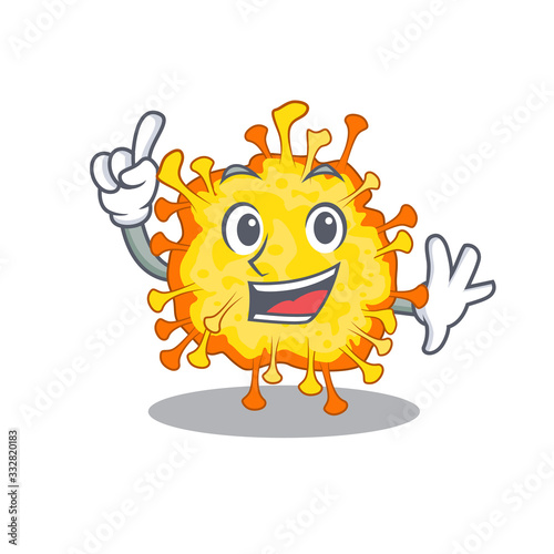 One Finger minacovirus in mascot cartoon character style