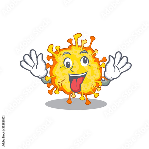 A picture of crazy face minacovirus mascot design style