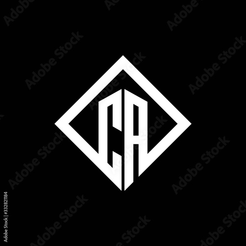 CA logo monogram with square rotate style design template