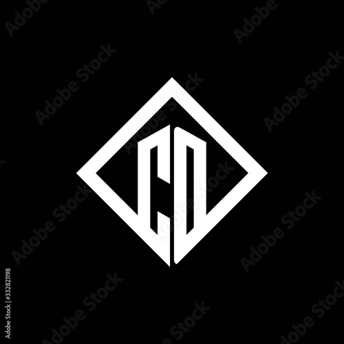 CD logo monogram with square rotate style design template