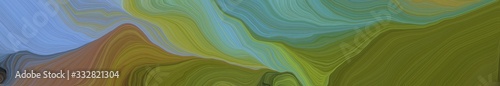 Obraz na płótnie landscape banner with waves. contemporary waves illustration with dark olive green, cadet blue and slate gray color