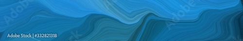 beautiful wide colored banner with strong blue, dodger blue and teal green color. modern curvy waves background illustration