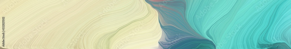 landscape orientation graphic with waves. modern waves background design with cadet blue, medium aqua marine and wheat color