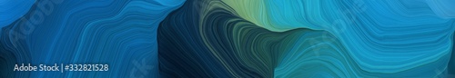 landscape banner with waves. modern waves background illustration with teal, very dark blue and light sea green color