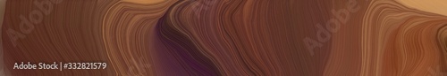 wide colored banner with waves. elegant curvy swirl waves background illustration with old mauve, peru and brown color