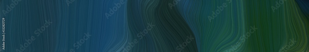 creative banner with very dark blue, very dark green and dark slate gray color. curvy background illustration