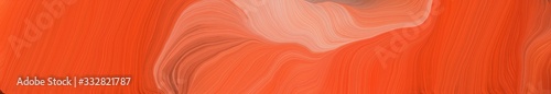 creative banner with tomato, coffee and dark salmon color. smooth swirl waves background illustration