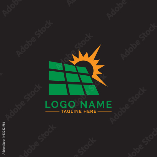 solar logo design vector