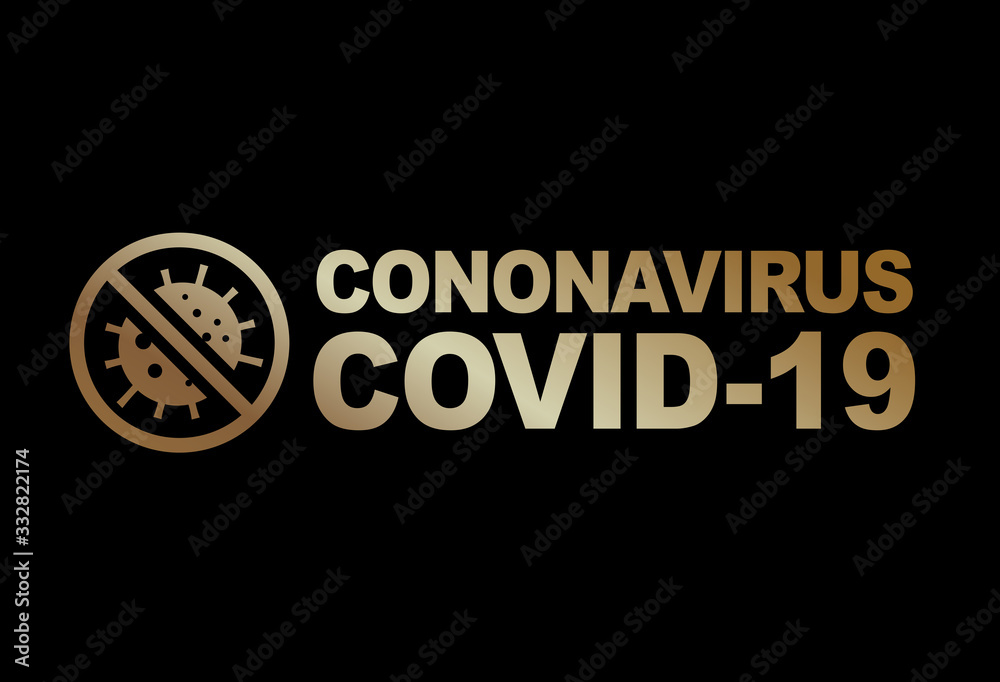Gradient gold standard bold words coronavirus, covid-19 Gradient gold standard bold words coronavirus, covid-19