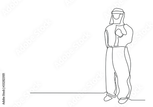 One continuous line art of professional medical doctor wearing face mask or medical to protect from coronavirus,
