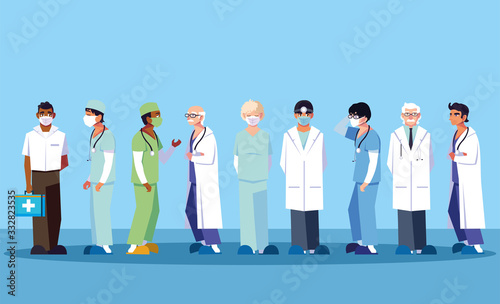 doctors men standing, medical team