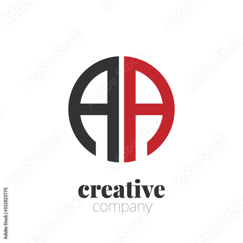 Initial Letter aa Creative Elegant Circle Logo. Circle Logo Template.