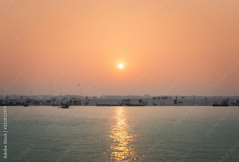 Sunset on the Ganges River, Varanasi, India