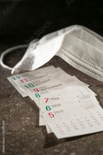 Calendar and medical mask