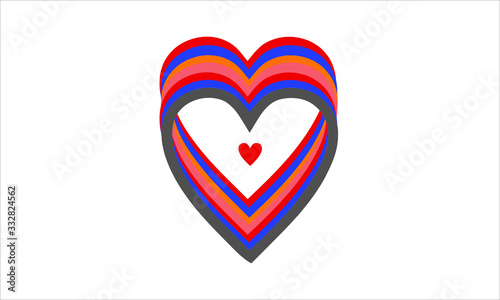 Heart vector colred design icons logo style emotion life