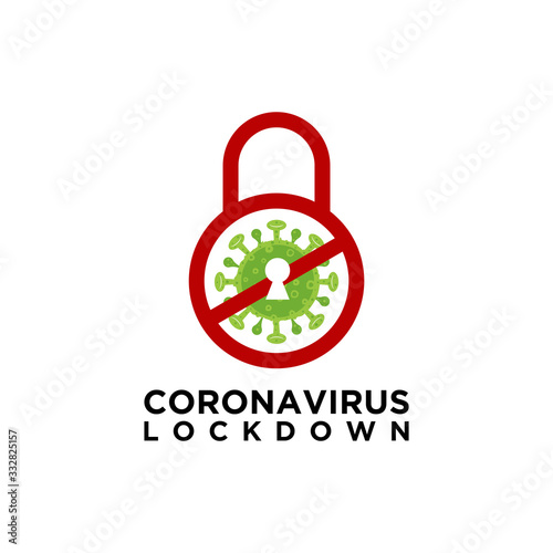 coronavirus lockdown symbol. Coronavirus pandemic puts countries on lockdown and Concept of Icon of Stopping Corona Virus