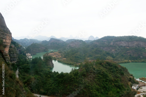 Cloudy aerial view of the Yangyuanshi Tourist Area