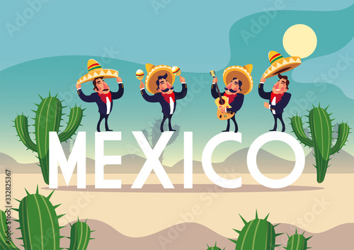 men mariachi with label mexico