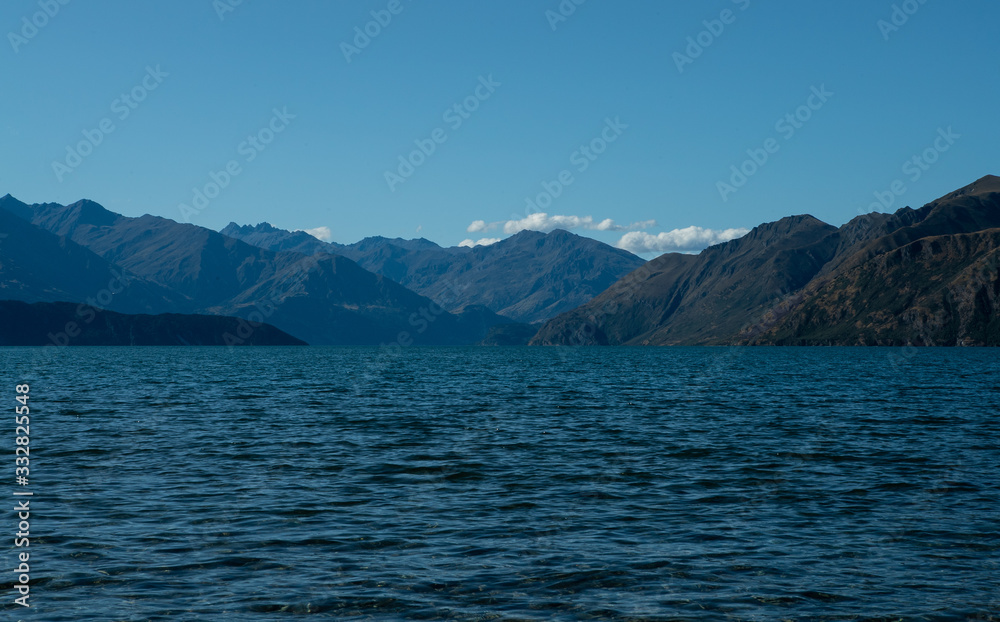 Lake and mountains in Wanaka New Zealand
