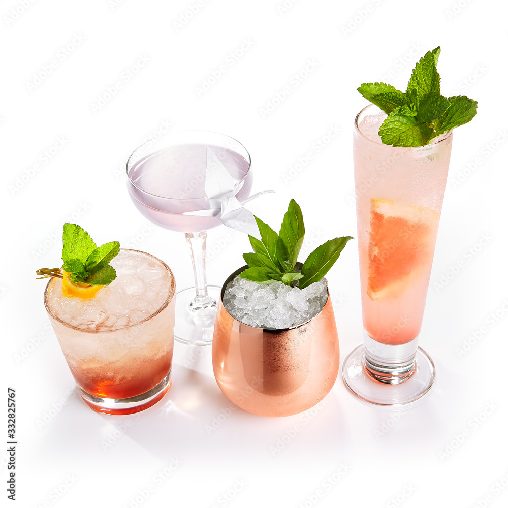 Alcohol strong drinks side view Alcohol strong drinks side view