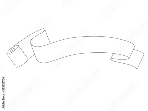 Unwound roll of toilet paper with place for text. Vector illustration