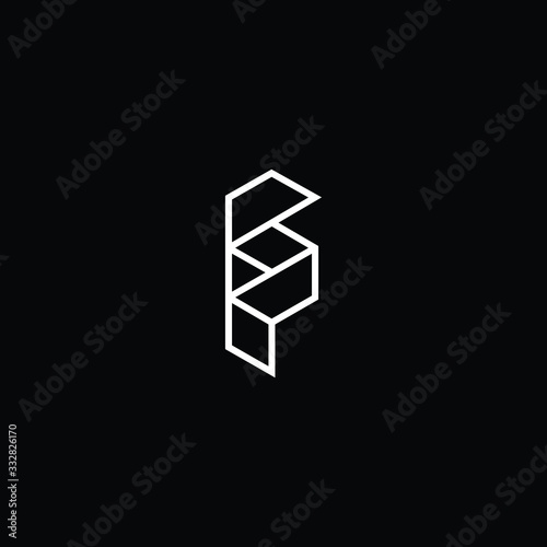 Minimal elegant monogram art logo. Outstanding professional trendy awesome artistic SP PS initial based Alphabet icon logo. Premium Business logo White color on black background