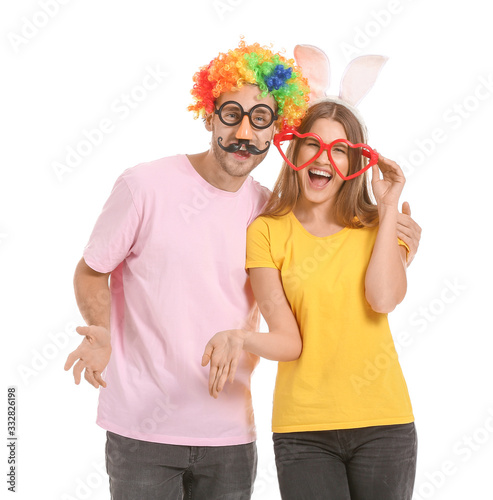 People in funny disguise on...