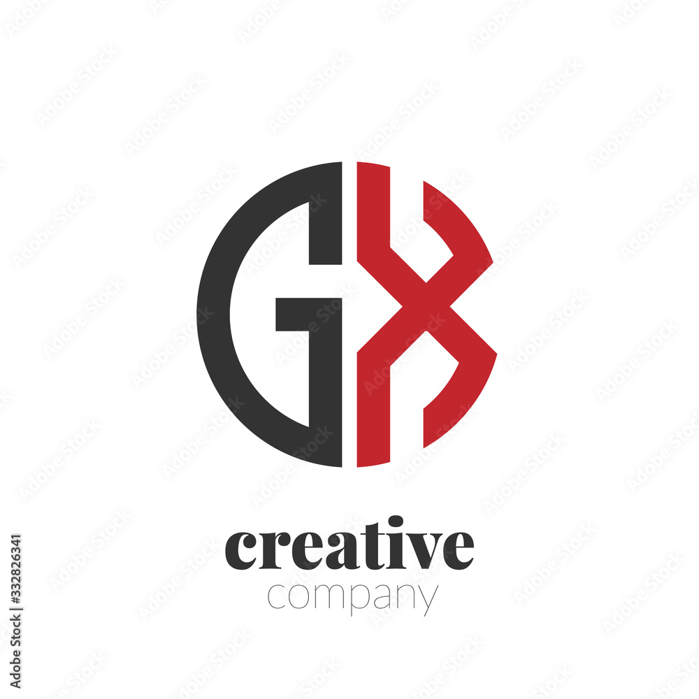 Initial Letter gx Creative Elegant Circle Logo. Circle Logo Template ...
