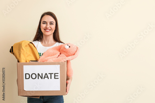 Volunteer with donations fo...