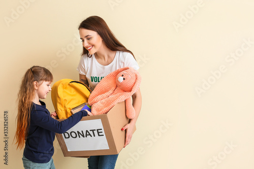 Volunteer with donations fo...
