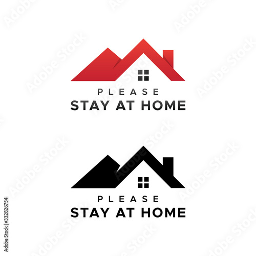 Please stay at home. Flat vector icon for apps and websites.