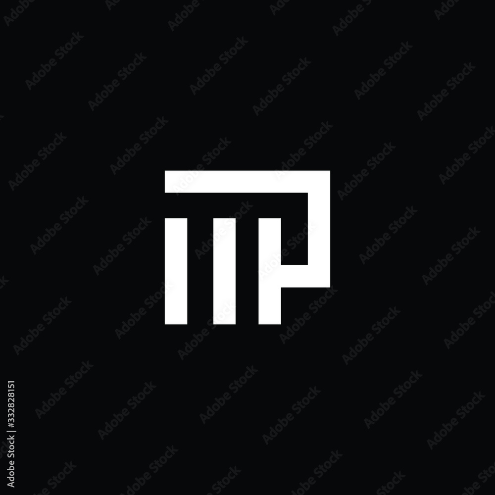 Minimal elegant monogram art logo. Outstanding professional trendy awesome artistic MP PM PW WP initial based Alphabet icon logo. Premium Business logo White color on black background Minimal elegant monogram art logo. Outstanding professional trendy awesome artistic MP PM PW WP initial based Alphabet icon logo. Premium Business logo White color on black background