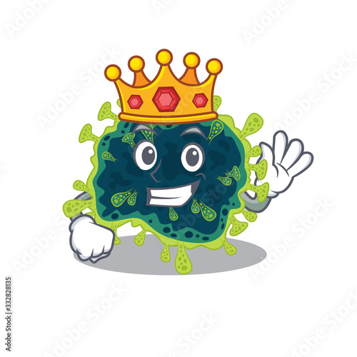 The Royal King of beta coronavirus cartoon character design with crown