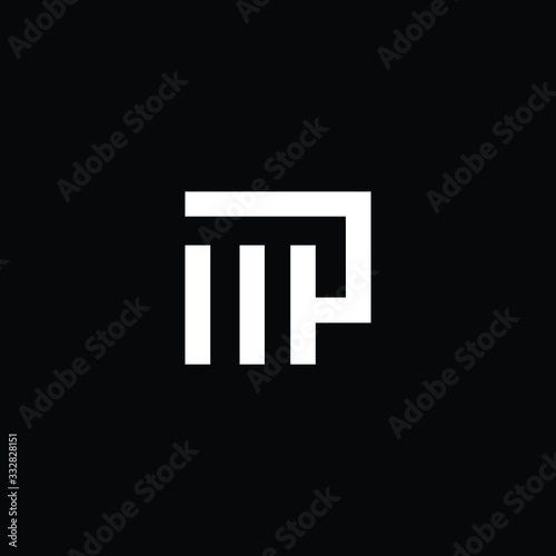 Minimal elegant monogram art logo. Outstanding professional trendy awesome artistic MP PM PW WP initial based Alphabet icon logo. Premium Business logo White color on black background