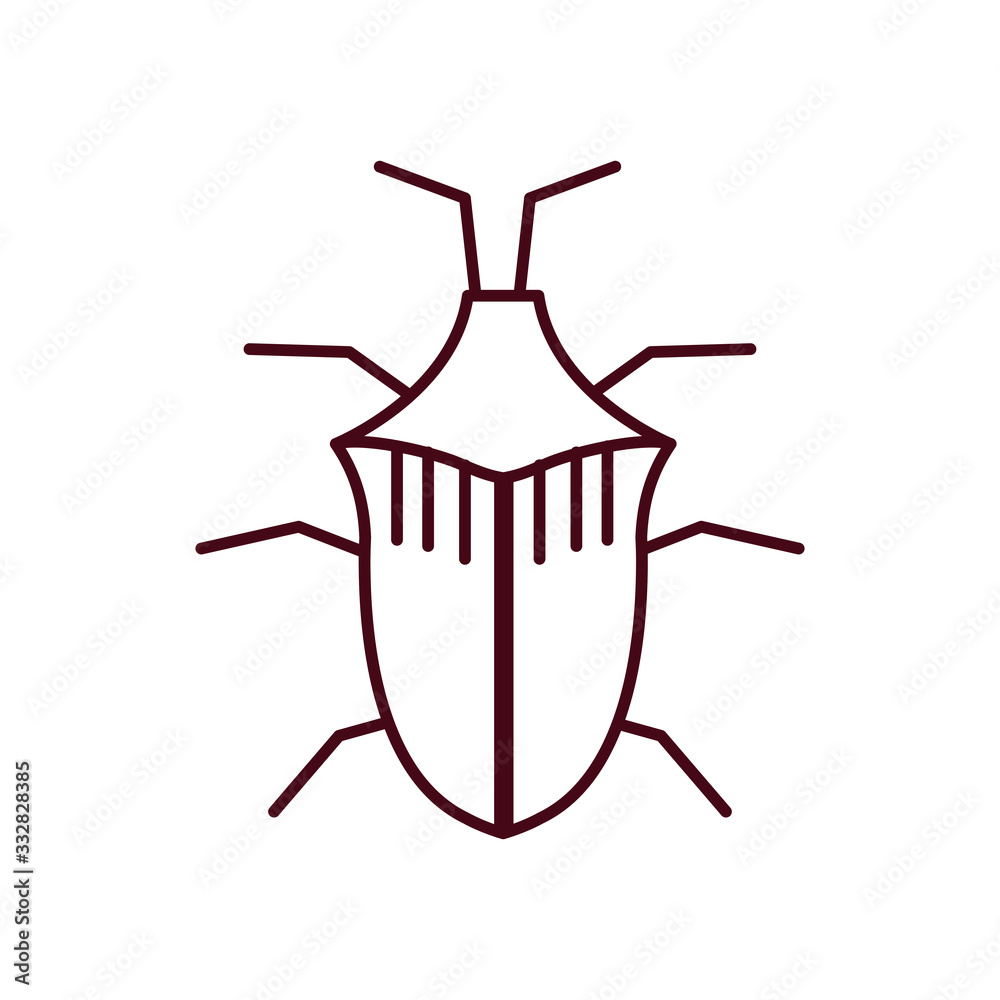tick insect icon, line style
